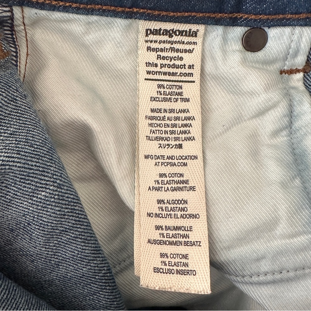 Patagonia Women's Dark Wash Blue Navy Straight-Leg Denim Jeans Size 26 - Picture 6 of 9